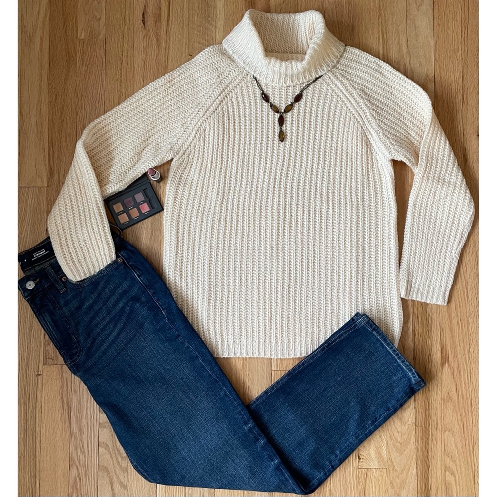 Cream Turtleneck Sweater